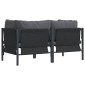 vidaXL Εξωτερικά Έπιπλα 2 Τεμάχιο Ανθρακί 80 x 80 x 71 cm Ατσάλι