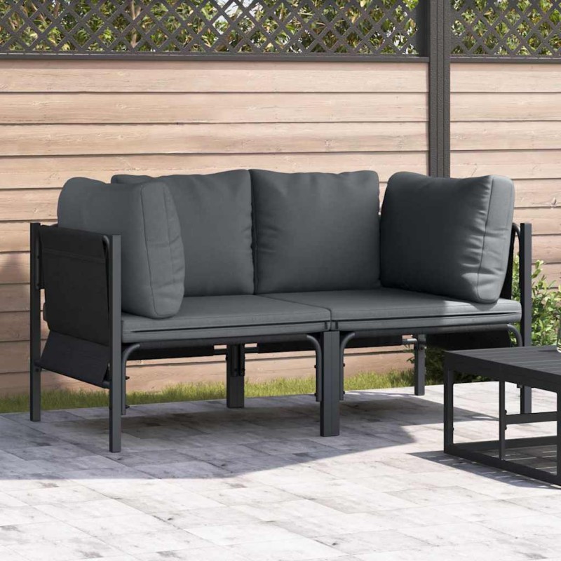 vidaXL Εξωτερικά Έπιπλα 2 Τεμάχιο Ανθρακί 80 x 80 x 71 cm Ατσάλι
