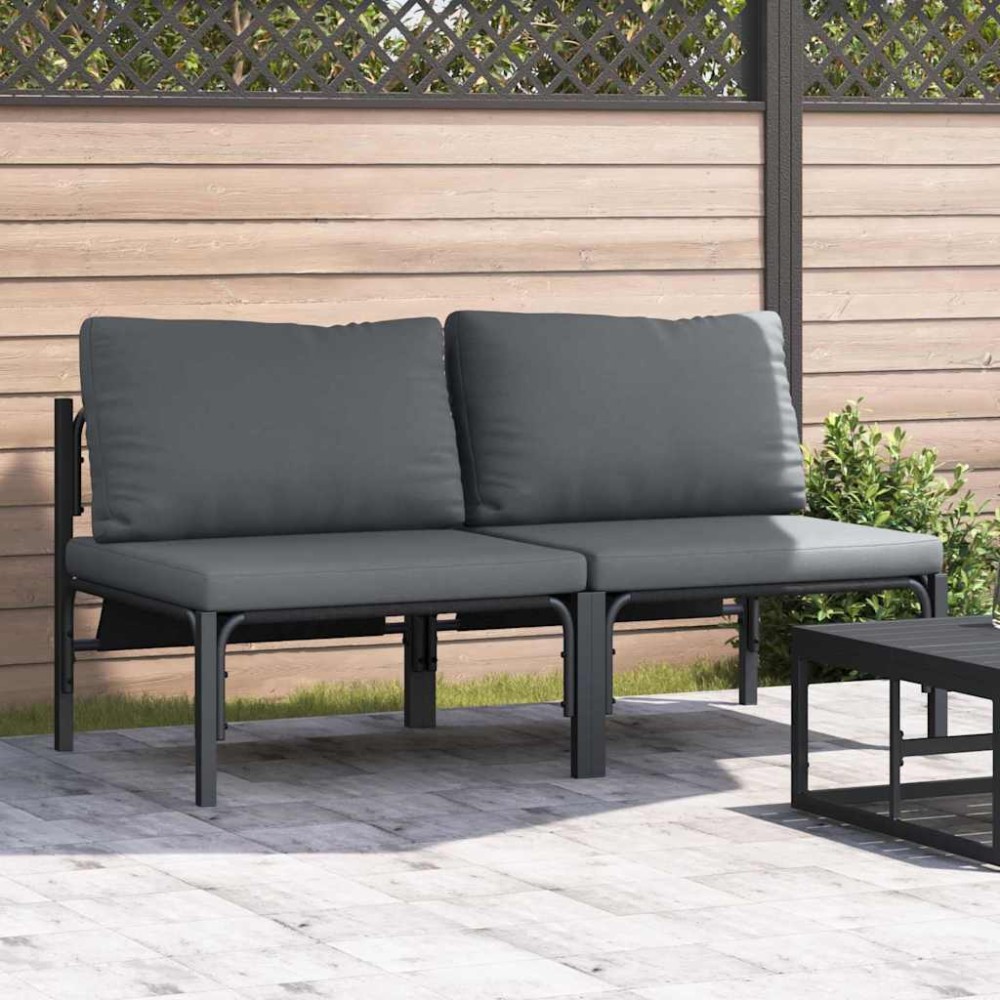 vidaXL Εξωτερικά Έπιπλα 2 Τεμάχιο Ανθρακί 80 x 80 x 71 cm Ατσάλι