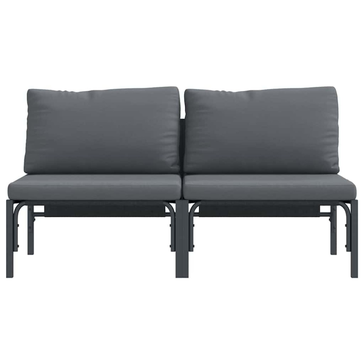 vidaXL Εξωτερικά Έπιπλα 2 Τεμάχιο Ανθρακί 80 x 80 x 71 cm Ατσάλι