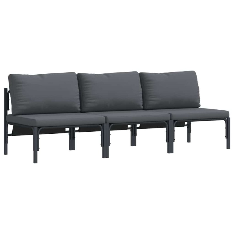 vidaXL Εξωτερικά Έπιπλα 3 Τεμάχιο Ανθρακί 80 x 80 x 71 cm Ατσάλι