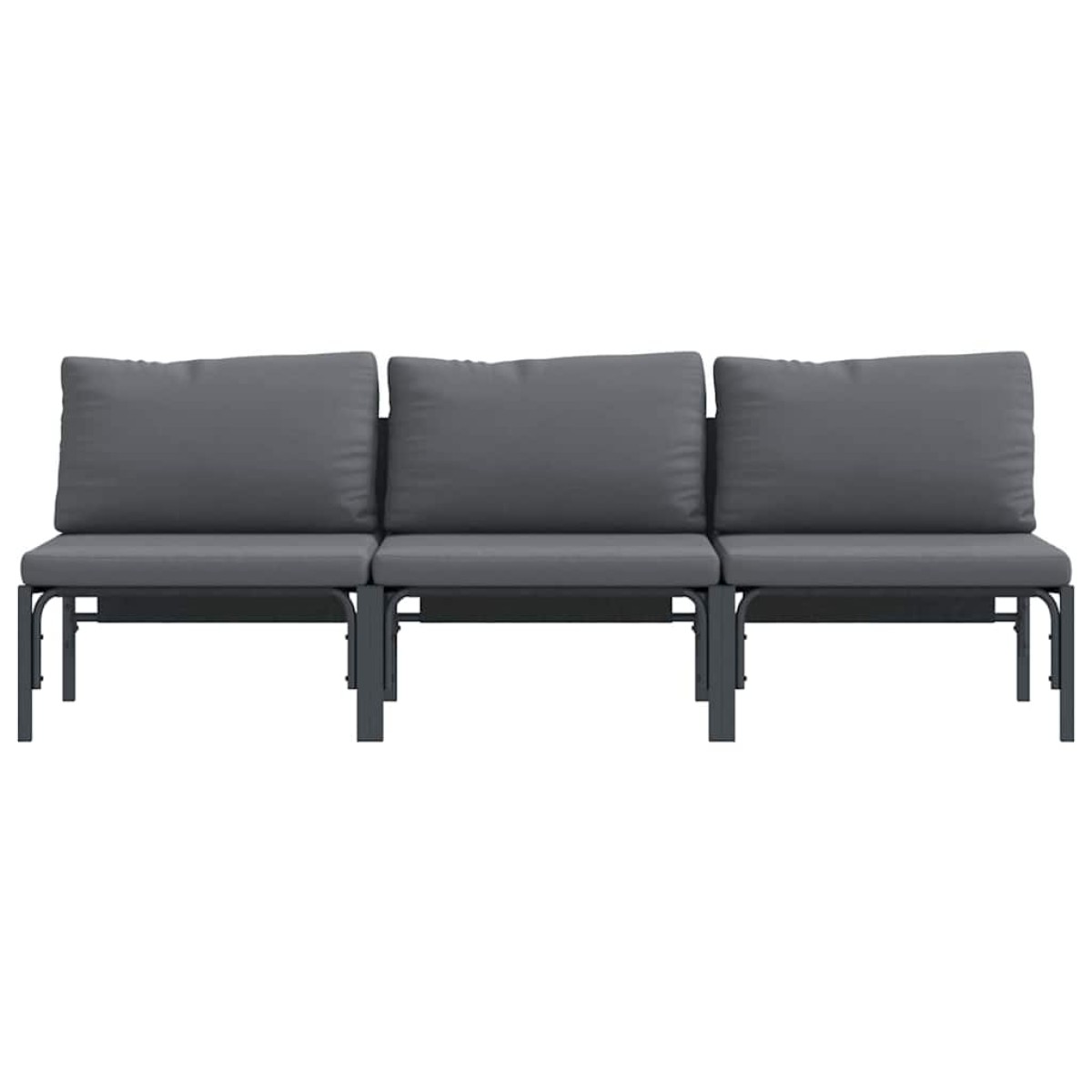 vidaXL Εξωτερικά Έπιπλα 3 Τεμάχιο Ανθρακί 80 x 80 x 71 cm Ατσάλι