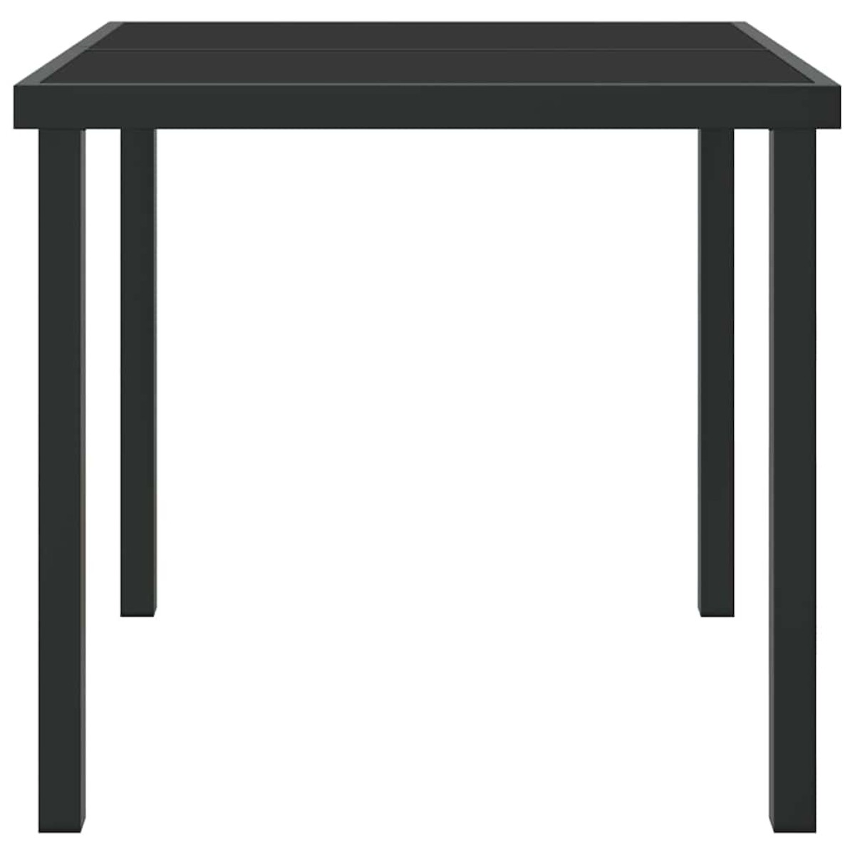vidaXL Τραπέζι Κήπου Μαύρο 80 x 80 x 73 εκ Μέταλλο