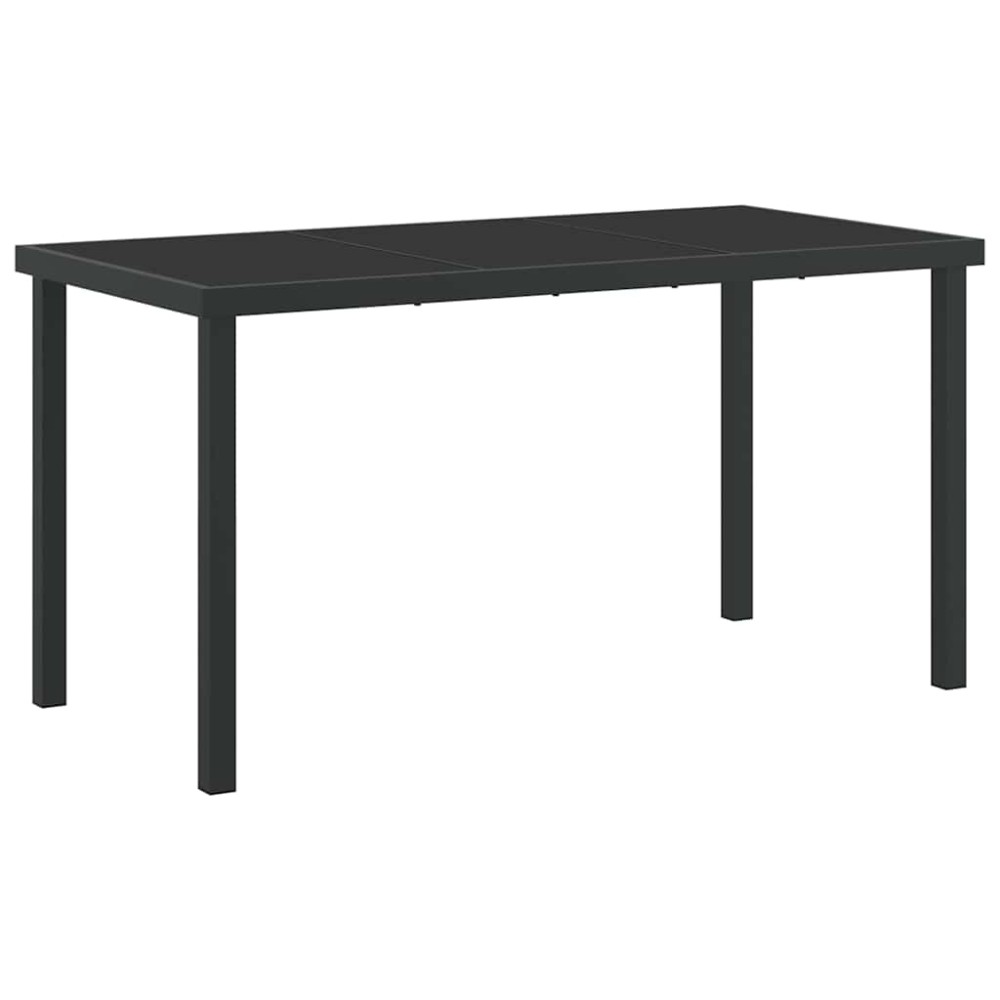 vidaXL Τραπέζι Κήπου Μαύρο 140 x 70 x 73 cm Μέταλλο