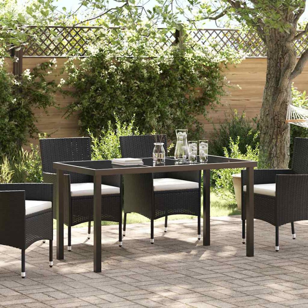 vidaXL Τραπέζι Κήπου Μαύρο 140 x 70 x 73 cm Μέταλλο