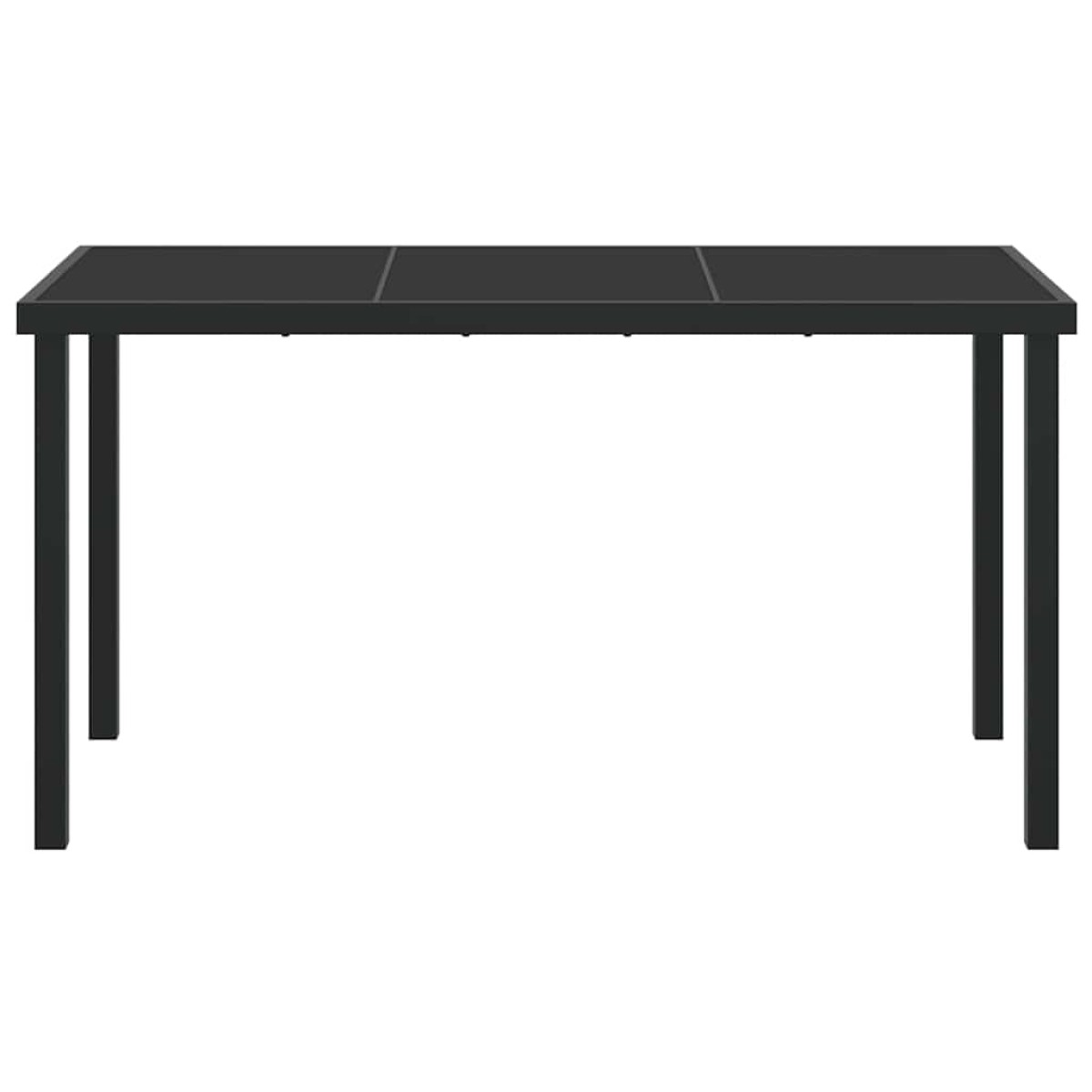 vidaXL Τραπέζι Κήπου Μαύρο 140 x 70 x 73 cm Μέταλλο