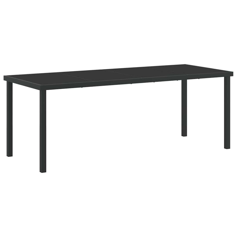 vidaXL Τραπέζι Κήπου Μαύρο 200 x 80 x 73 εκ Μέταλλο