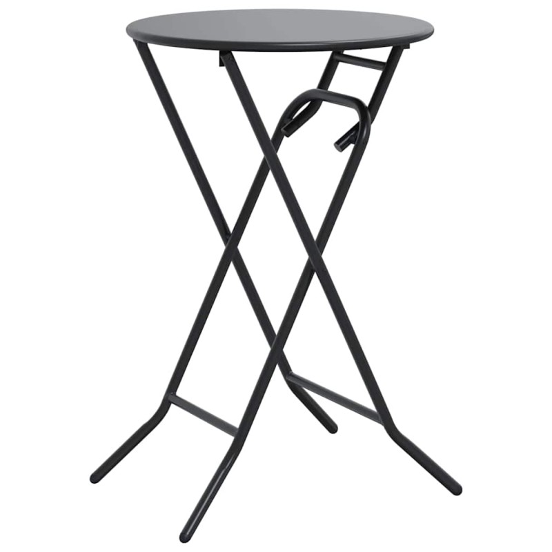 vidaXL Τραπέζι Κήπου Ανθρακί 50 x 50 x 72 cm Μέταλλο