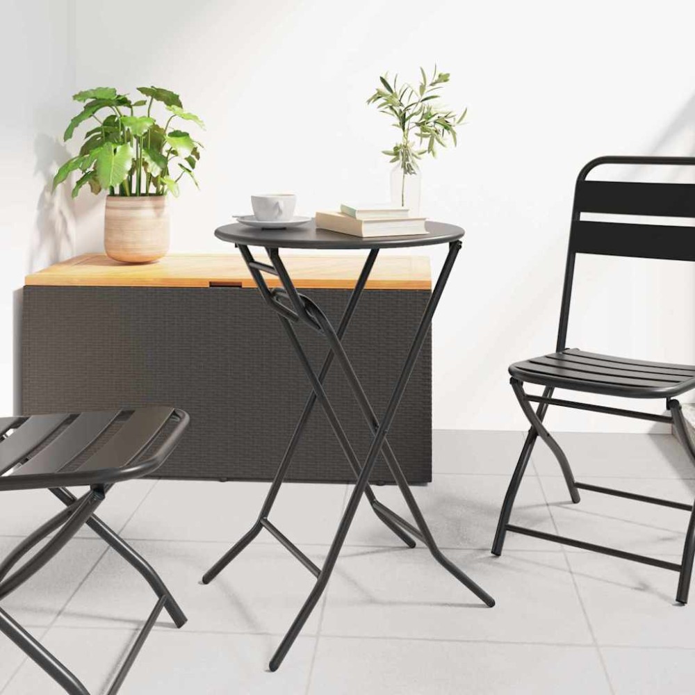 vidaXL Τραπέζι Κήπου Ανθρακί 50 x 50 x 72 cm Μέταλλο