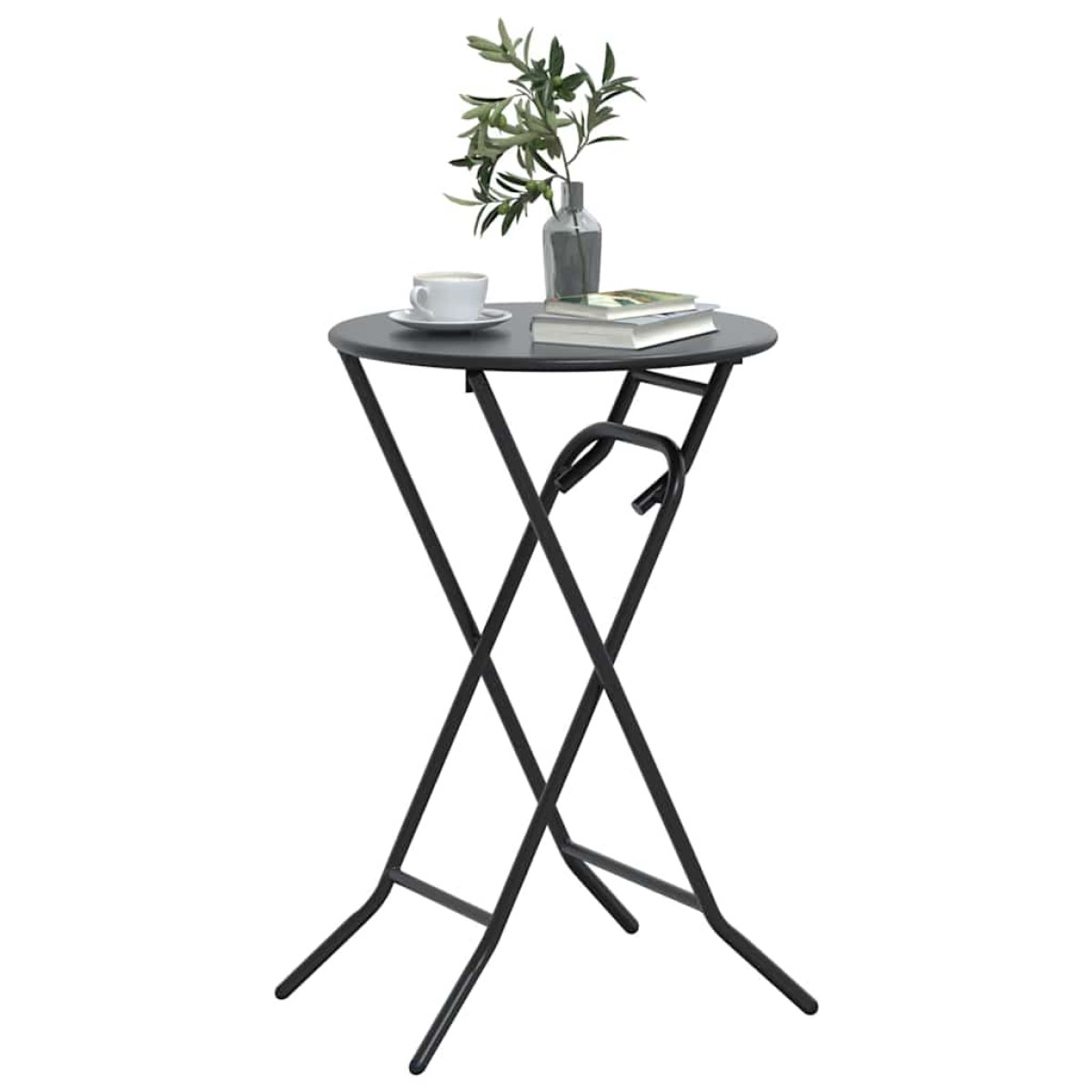 vidaXL Τραπέζι Κήπου Ανθρακί 50 x 50 x 72 cm Μέταλλο