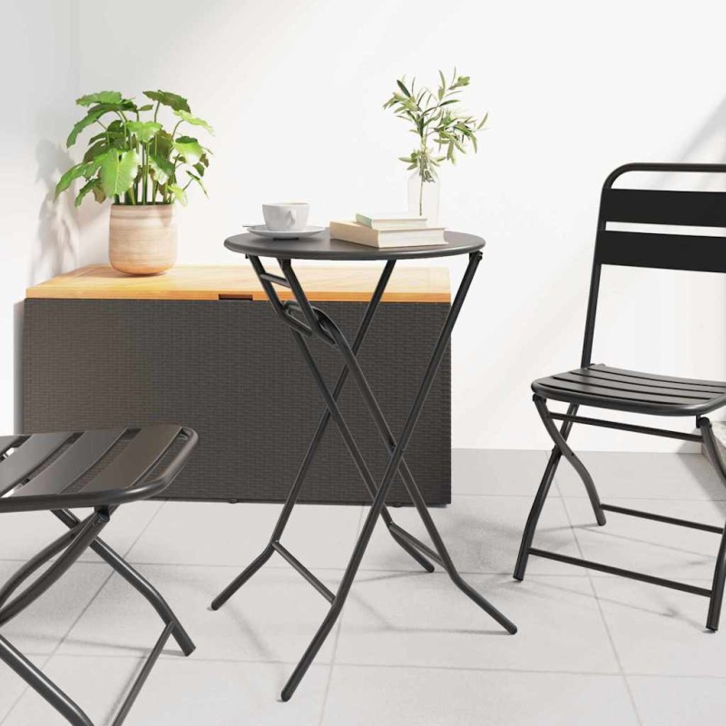 vidaXL Τραπέζι Κήπου Ανθρακί 50 x 50 x 72 cm Μέταλλο