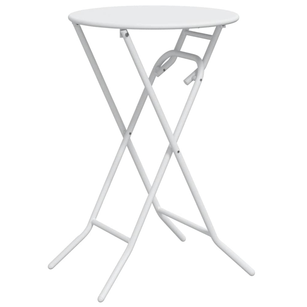 vidaXL Τραπέζι Κήπου Λευκό 50 x 50 x 72 cm Μέταλλο