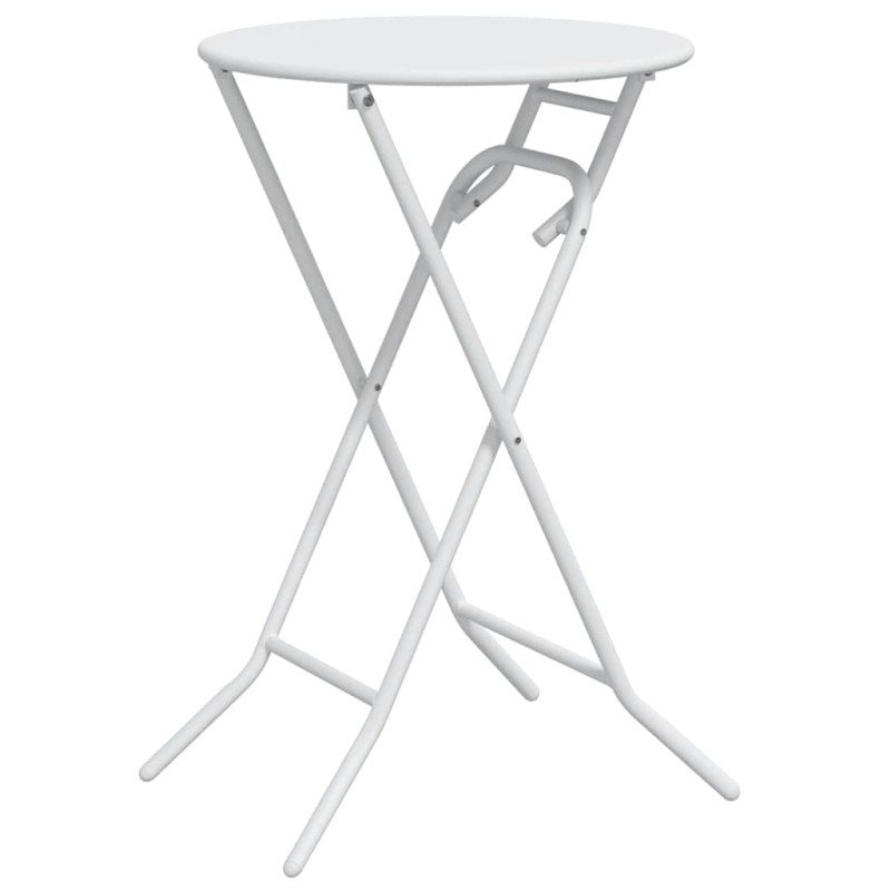 vidaXL Τραπέζι Κήπου Λευκό 50 x 50 x 72 cm Μέταλλο