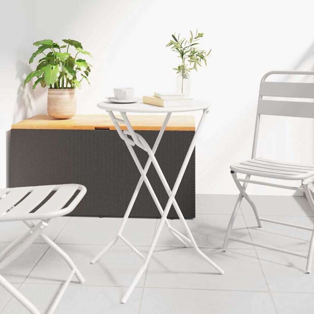 vidaXL Τραπέζι Κήπου Λευκό 50 x 50 x 72 cm Μέταλλο