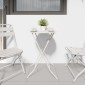 vidaXL Τραπέζι Κήπου Λευκό 50 x 50 x 72 cm Μέταλλο