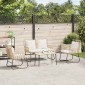 vidaXL Σέτ φαγητού για κήπο 3 τμχ. Καφέ και Κρέμα συνθετικό ρατάν