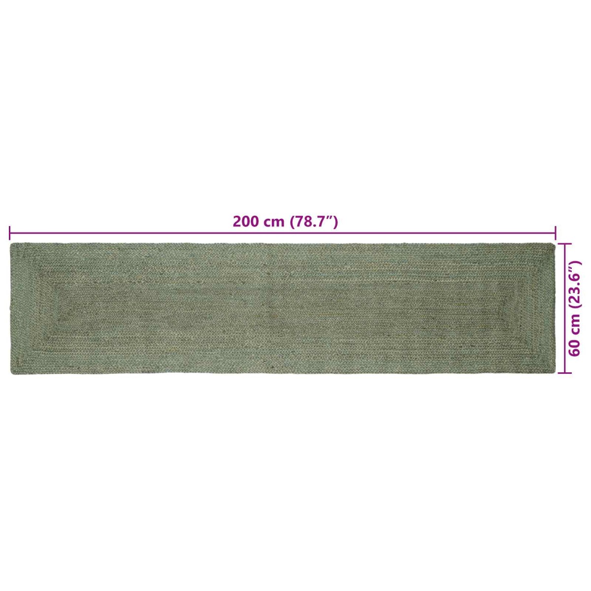 vidaXL Χαλιά χώρου Ορθογώνιος Λαδί 60 x 200 cm Γιούτα