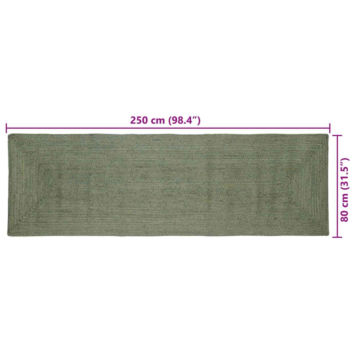 vidaXL Χαλιά χώρου Ορθογώνιος Λαδί 80 x 250 cm Γιούτα
