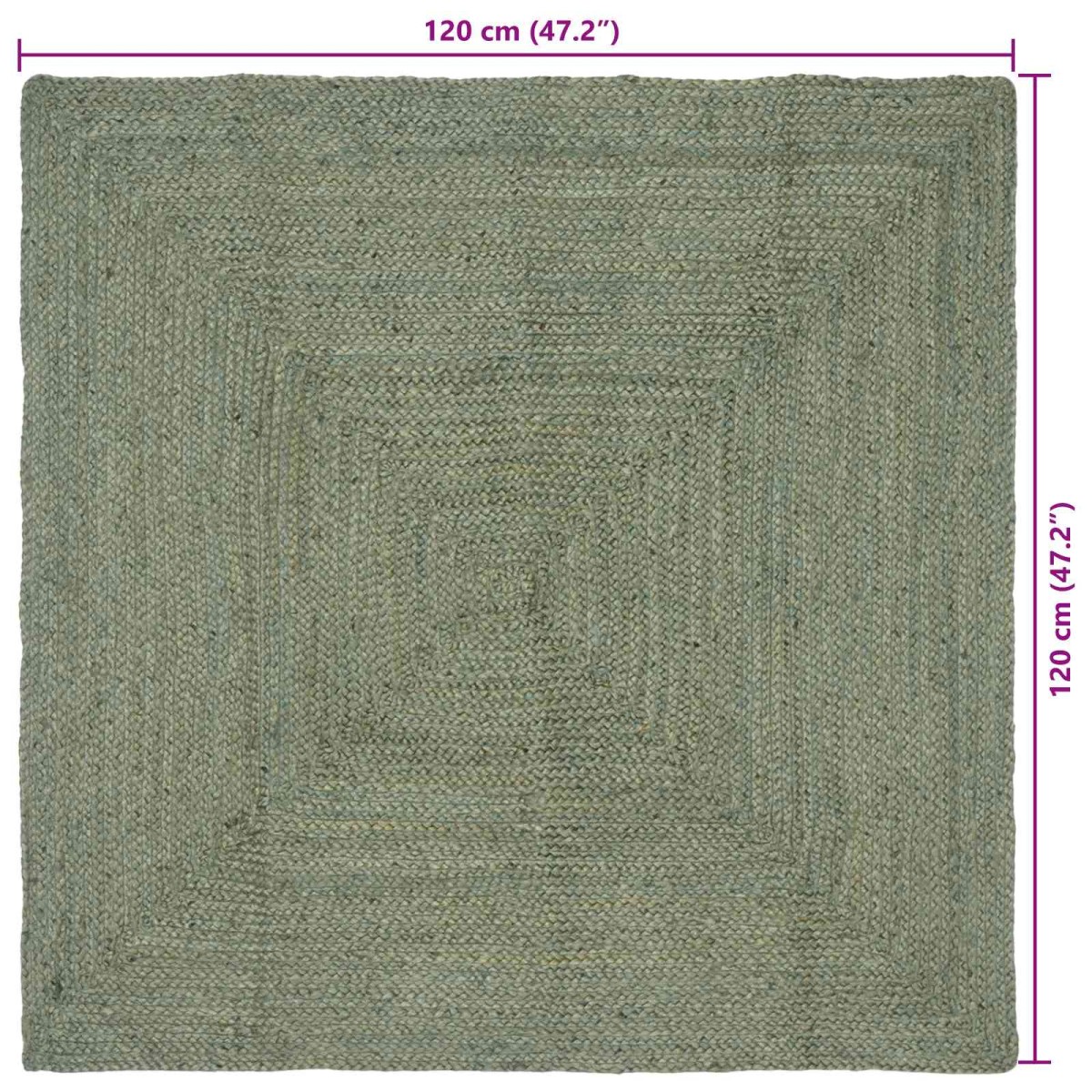 vidaXL Χαλιά χώρου Ορθογώνιος Λαδί 120 x 120 cm Γιούτα