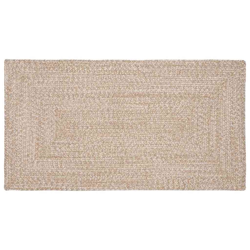 vidaXL Χαλιά χώρου Φυσικό και Λευκό 60 x 110 cm Γιούτα