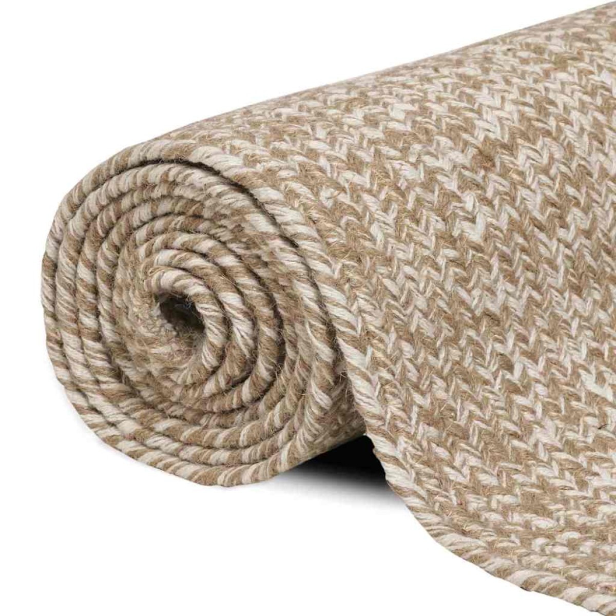 vidaXL Χαλιά χώρου Φυσικό και Λευκό 80 x 150 cm Γιούτα