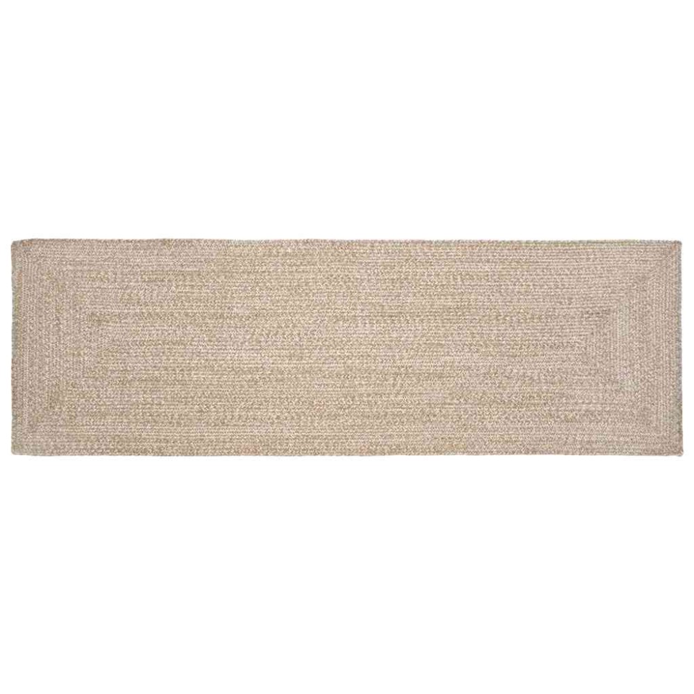 vidaXL Χαλιά χώρου Φυσικό και Λευκό 80 x 200 cm Γιούτα