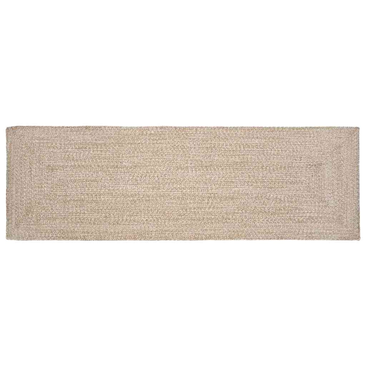 vidaXL Χαλιά χώρου Φυσικό και Λευκό 80 x 250 cm Γιούτα