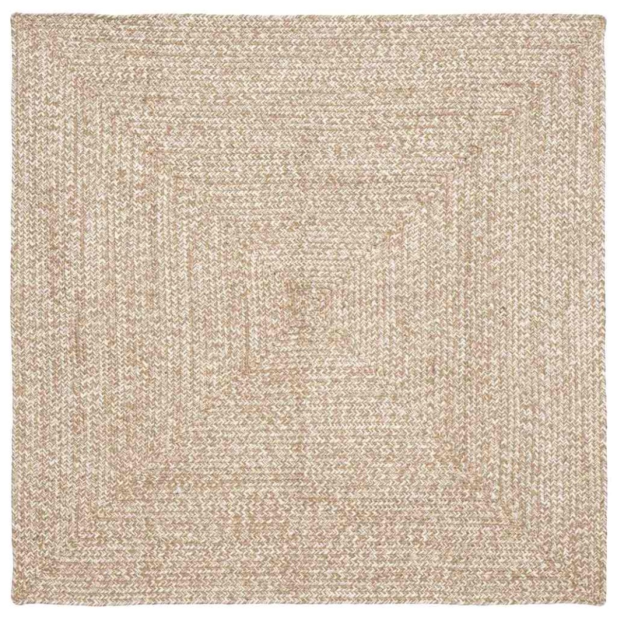 vidaXL Χαλιά χώρου Φυσικό και Λευκό 120 x 120 cm Γιούτα