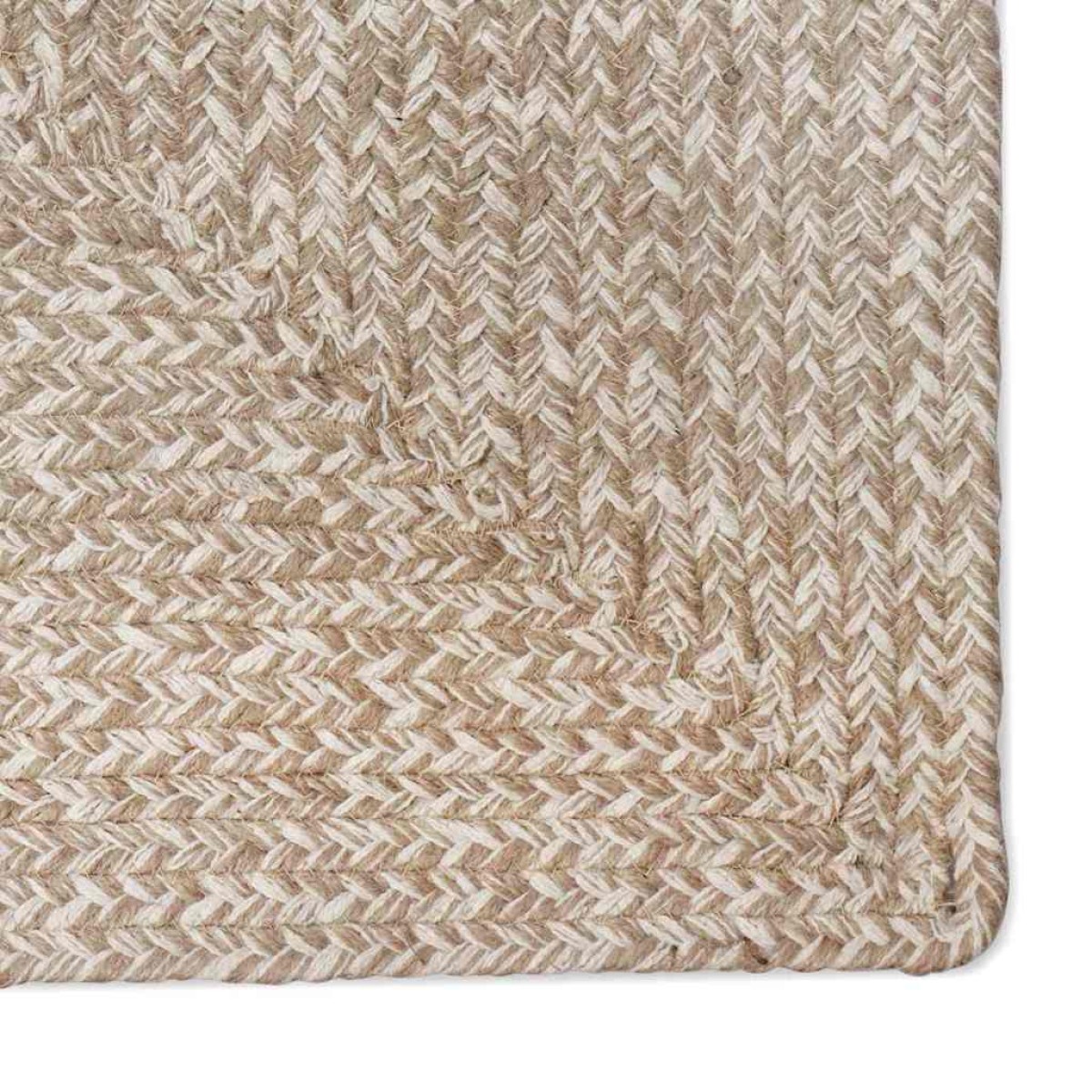vidaXL Χαλιά χώρου Φυσικό και Λευκό 120 x 170 cm Γιούτα