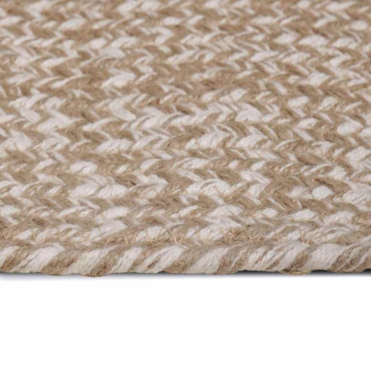 vidaXL Χαλιά χώρου Φυσικό και Λευκό 160 x 230 cm Γιούτα