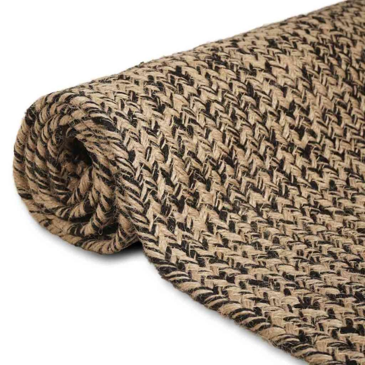 vidaXL Χαλιά χώρου Φυσικό και Μαύρο 120 x 170 cm Γιούτα