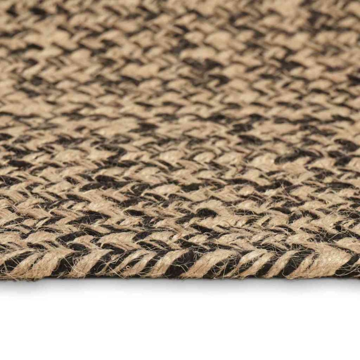 vidaXL Χαλιά χώρου Φυσικό και Μαύρο 120 x 170 cm Γιούτα