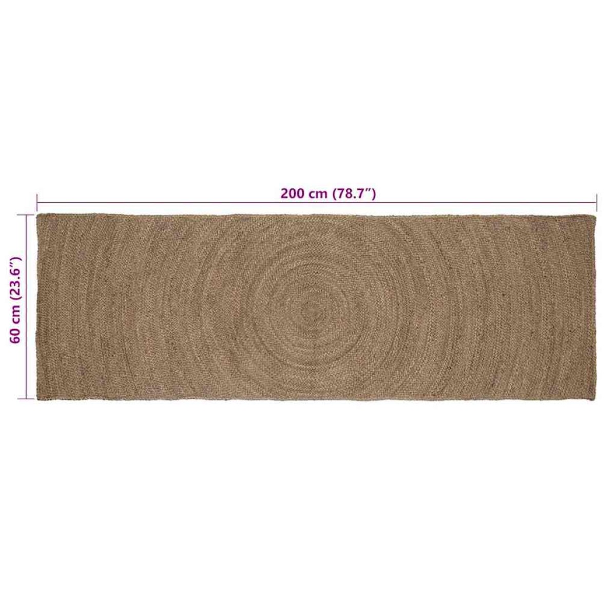 vidaXL Χαλιά χώρου Γκρι 60 x 200 cm Γιούτα