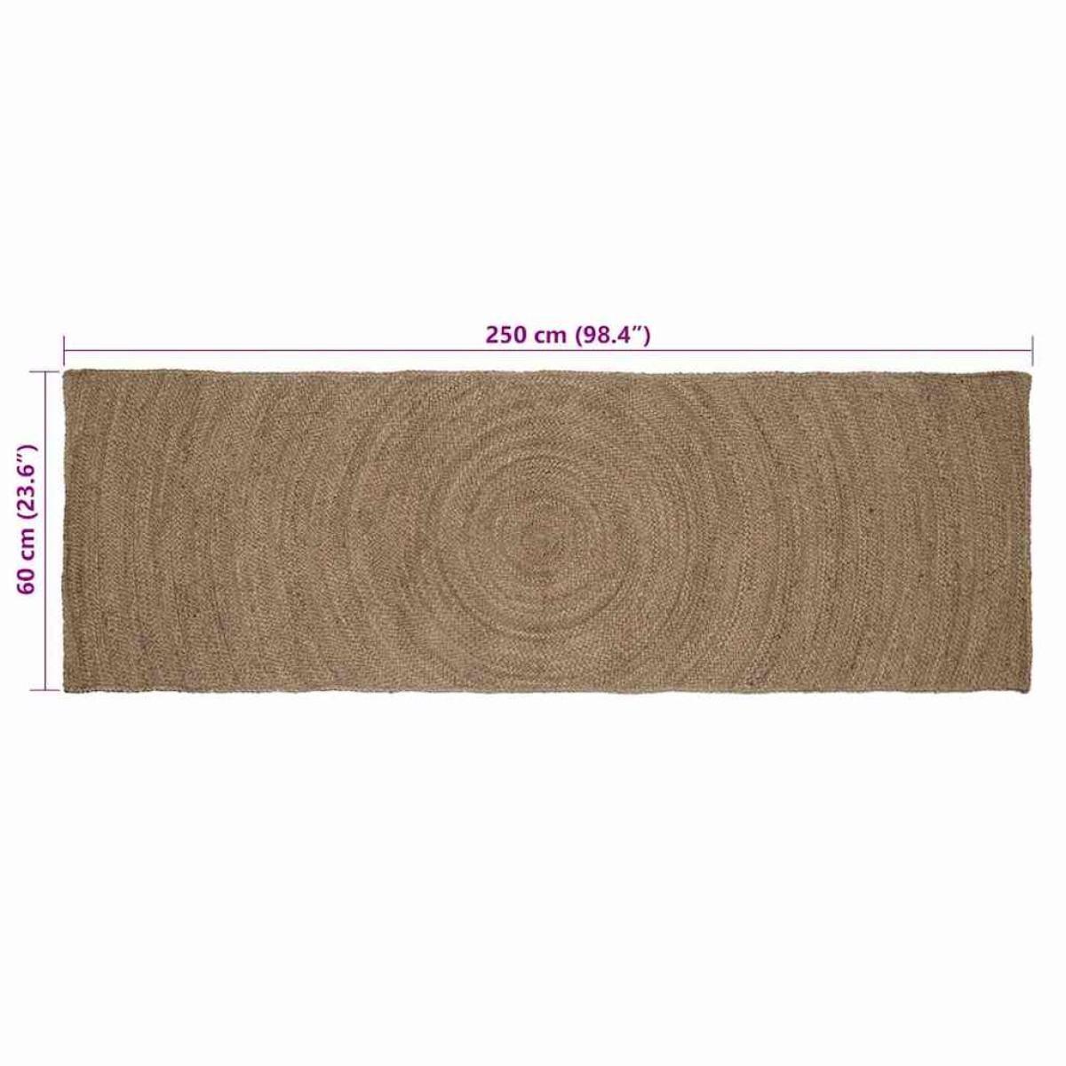 vidaXL Χαλιά χώρου Γκρι 60 x 250 εκ. Γιούτα