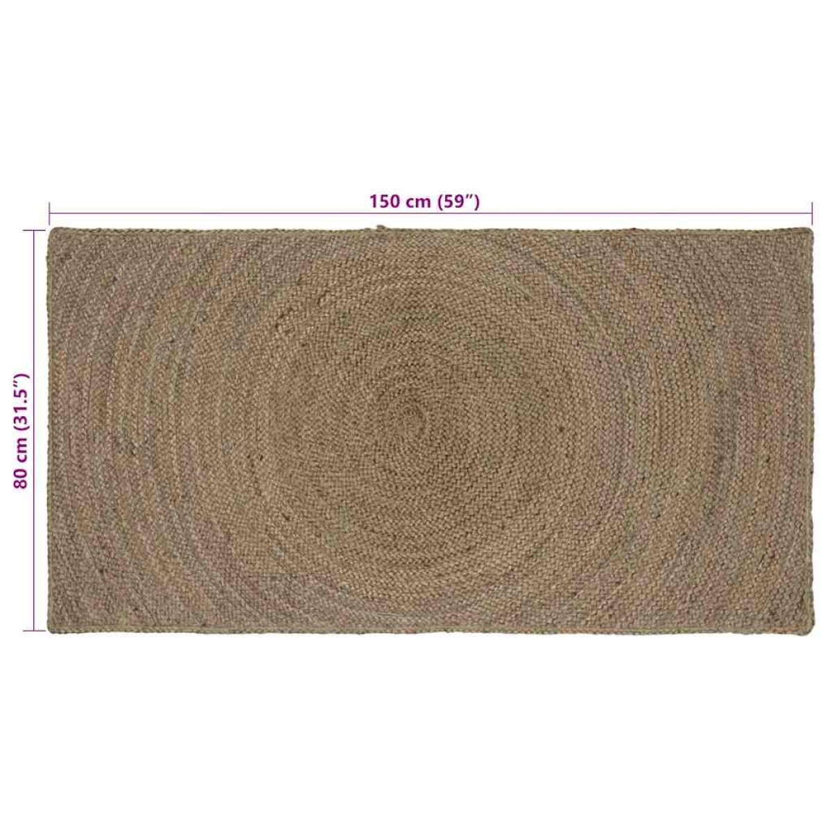 vidaXL Χαλιά χώρου Γκρι 80 x 150 cm Γιούτα