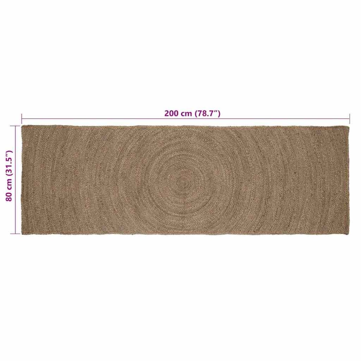 vidaXL Χαλιά χώρου Γκρι 80 x 200 cm Γιούτα