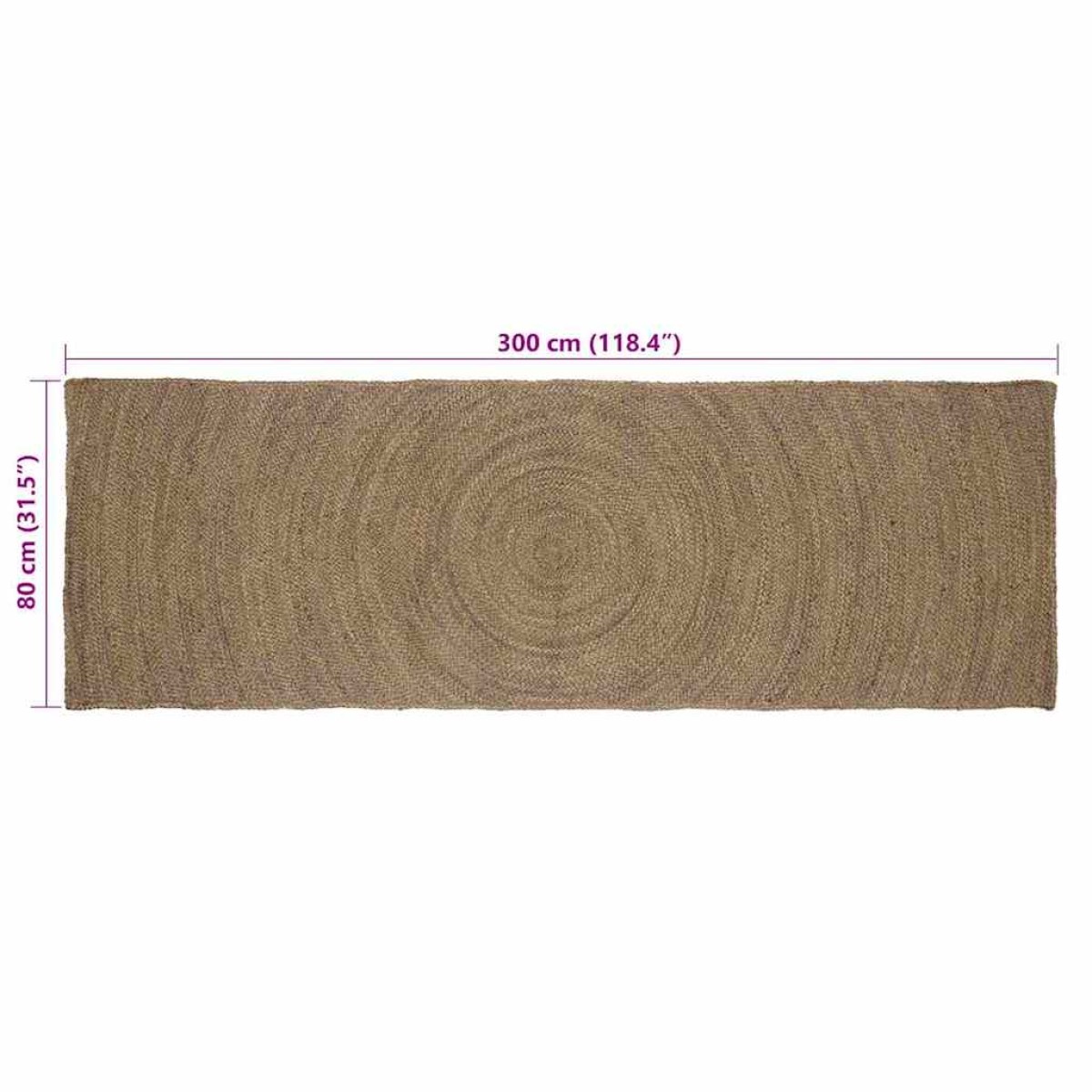 vidaXL Χαλιά χώρου Γκρι 80 x 300 cm Γιούτα