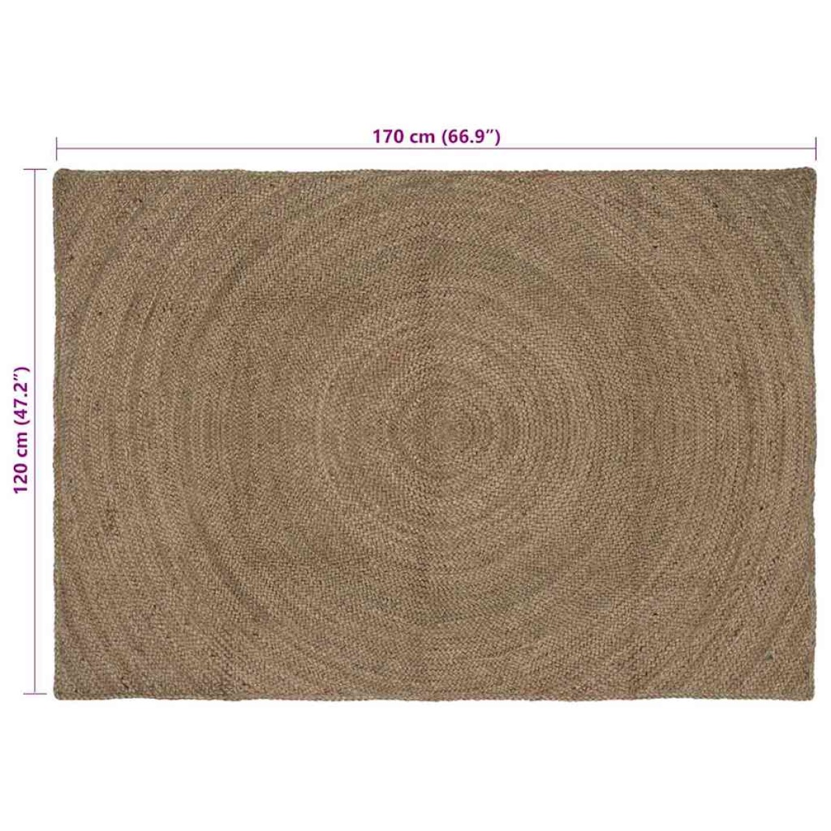 vidaXL Χαλιά χώρου Γκρι 120 x 170 cm Γιούτα