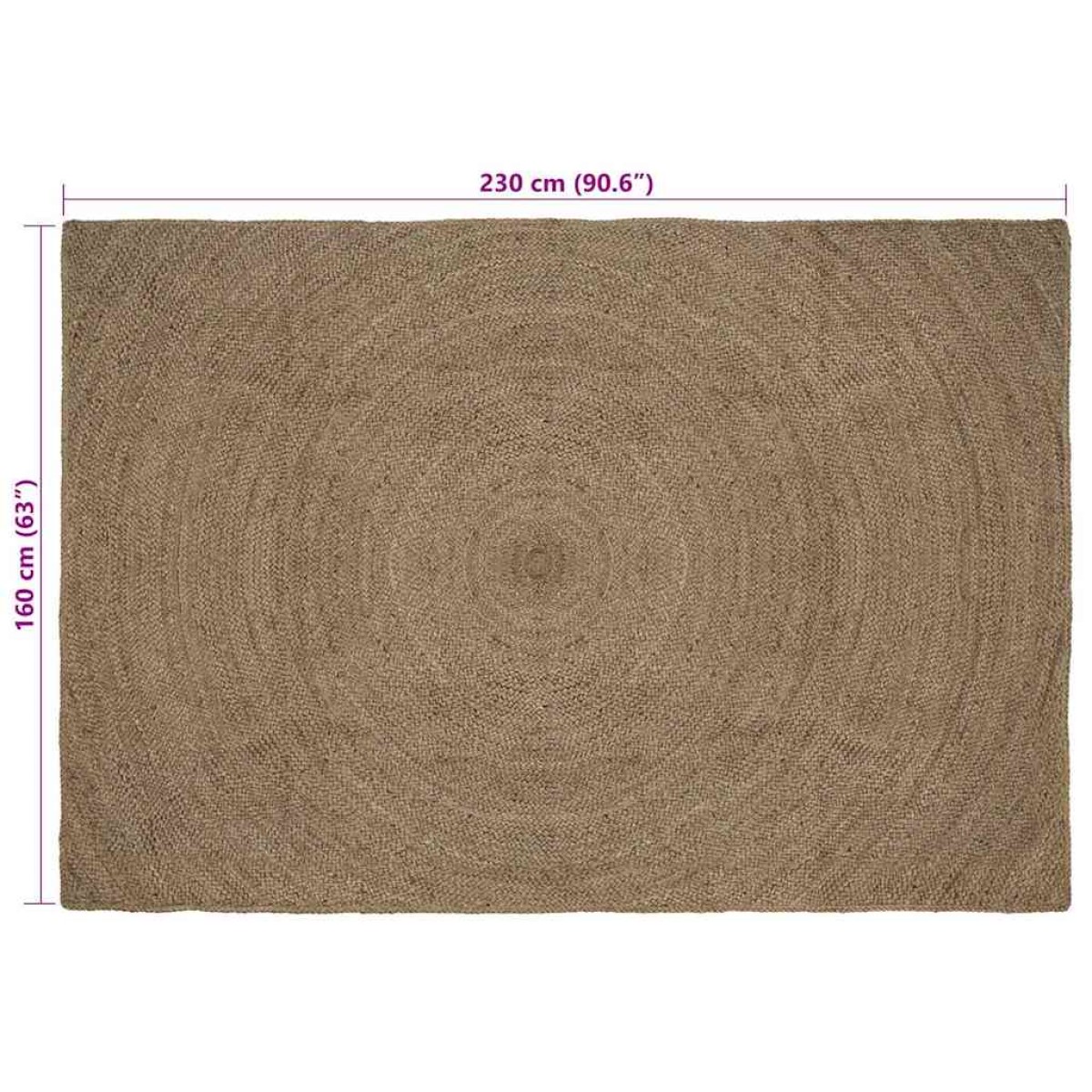 vidaXL Χαλιά χώρου Γκρι 160 x 230 cm Γιούτα