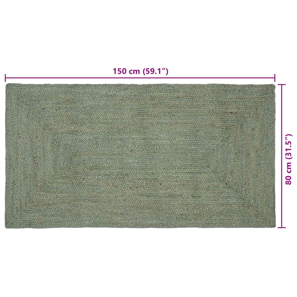 vidaXL Χαλιά χώρου Λαδί 80 x 150 cm Γιούτα