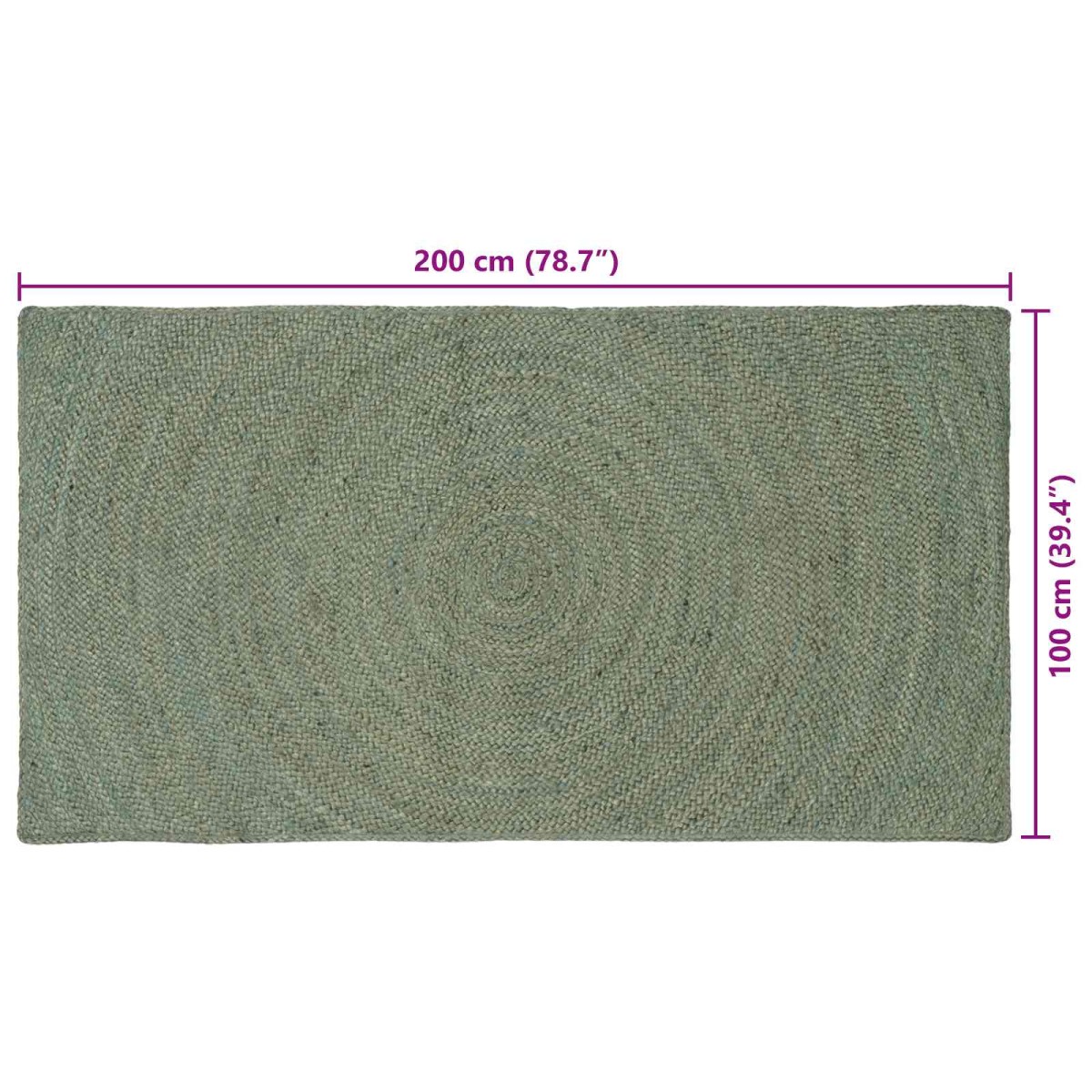 vidaXL Χαλιά χώρου Λαδί 100 x 200 cm Γιούτα