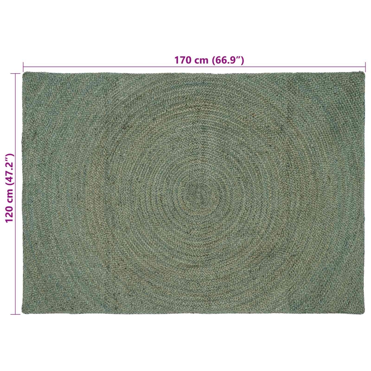 vidaXL Χαλιά χώρου Λαδί 120 x 170 cm Γιούτα