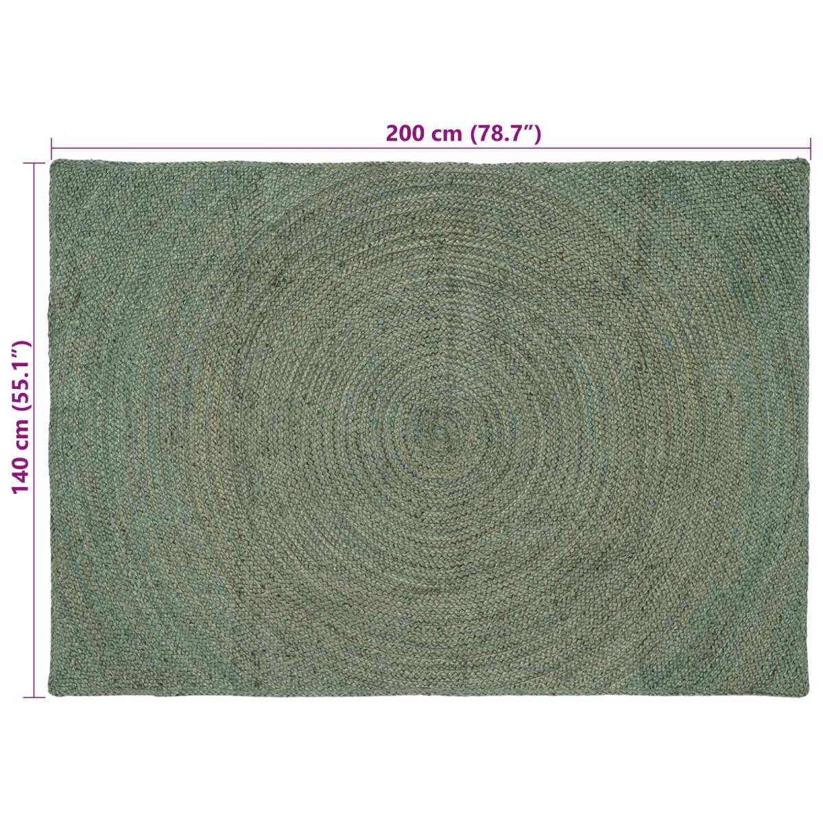 vidaXL Χαλιά χώρου Λαδί 140 x 200 cm Γιούτα
