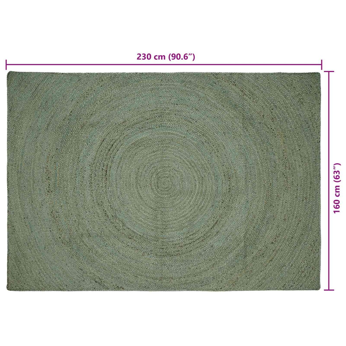 vidaXL Χαλιά χώρου Λαδί 160 x 230 cm Γιούτα