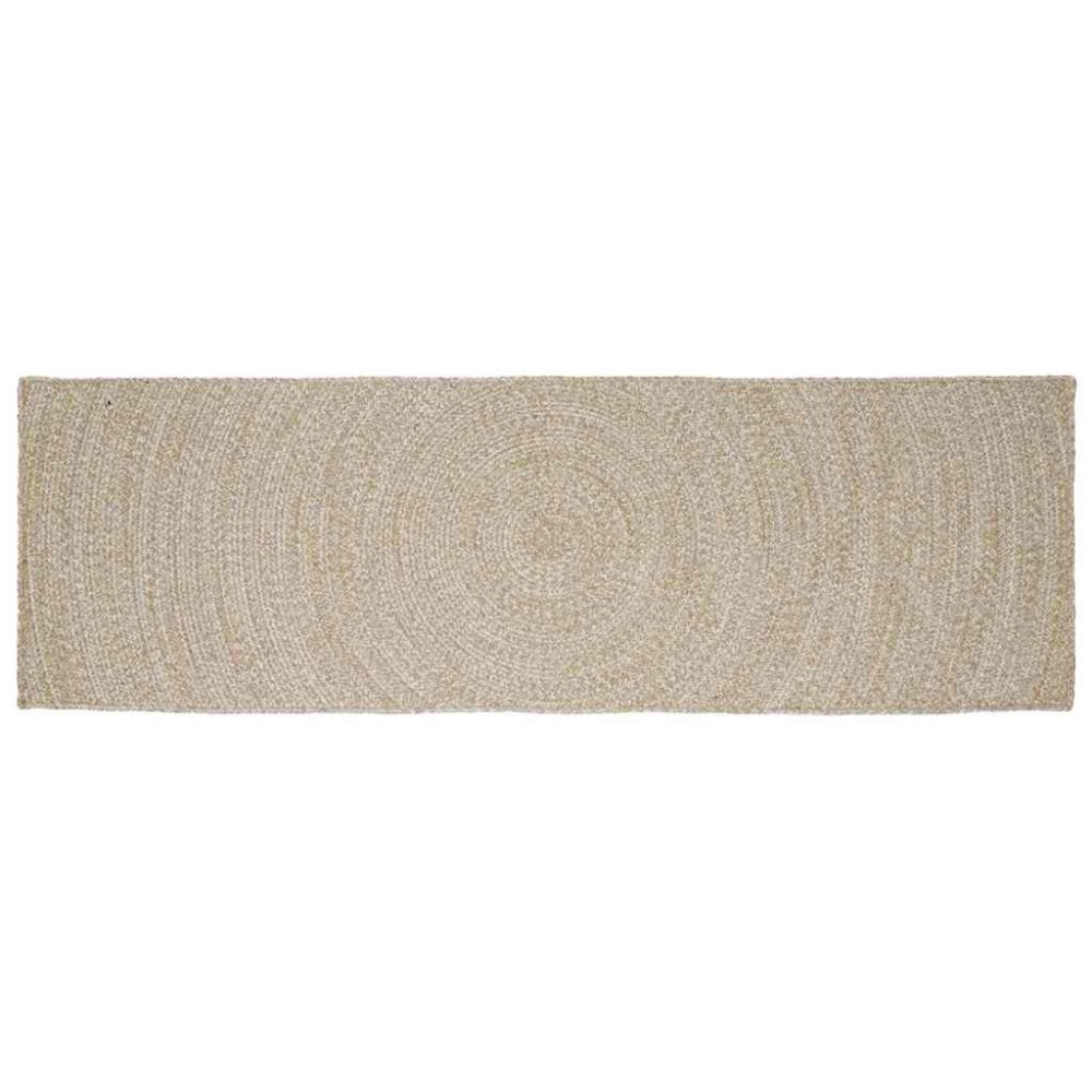 vidaXL Χαλιά χώρου Φυσικό και Λευκό 80 x 200 cm Γιούτα