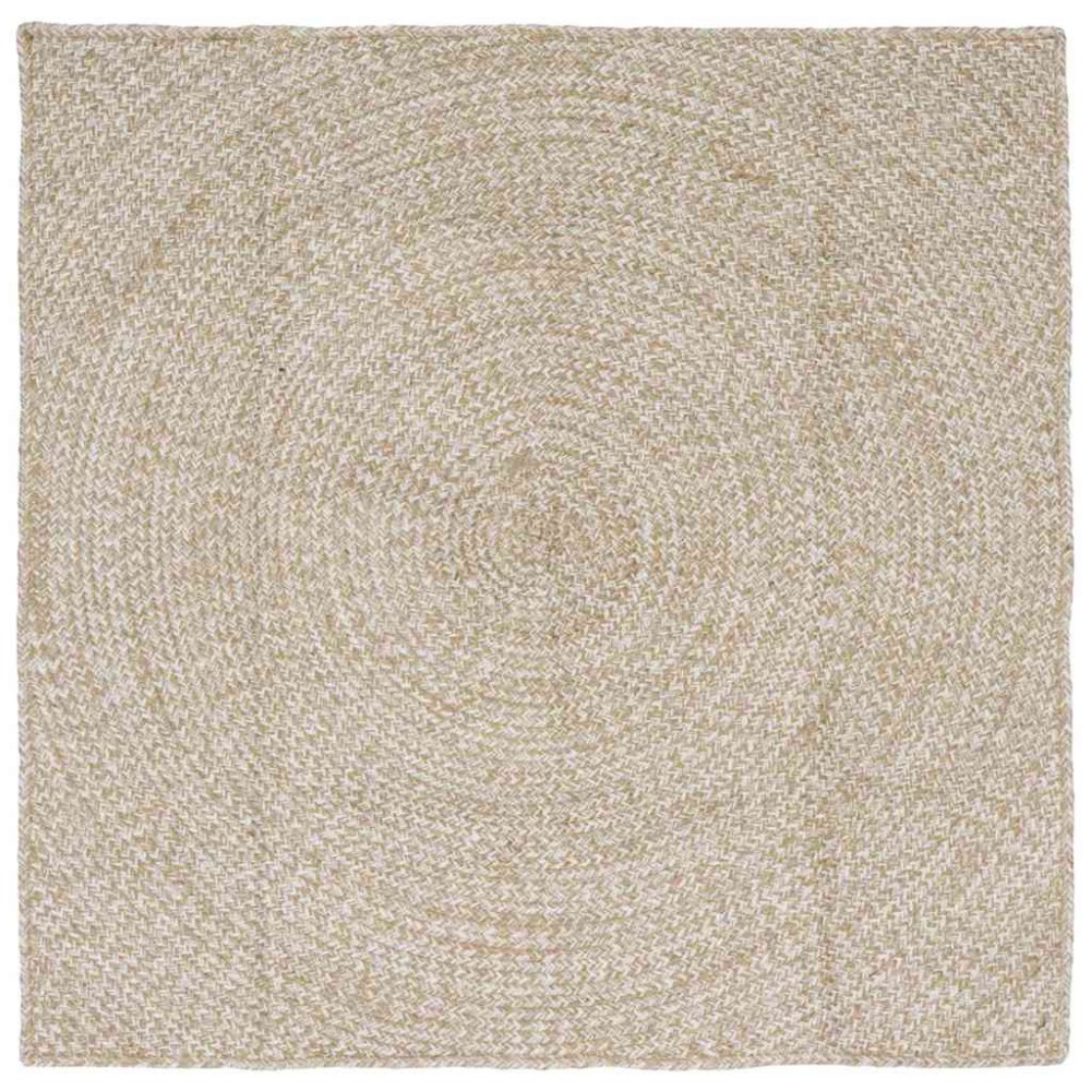 vidaXL Χαλιά χώρου Φυσικό και Λευκό 120 x 120 cm Γιούτα