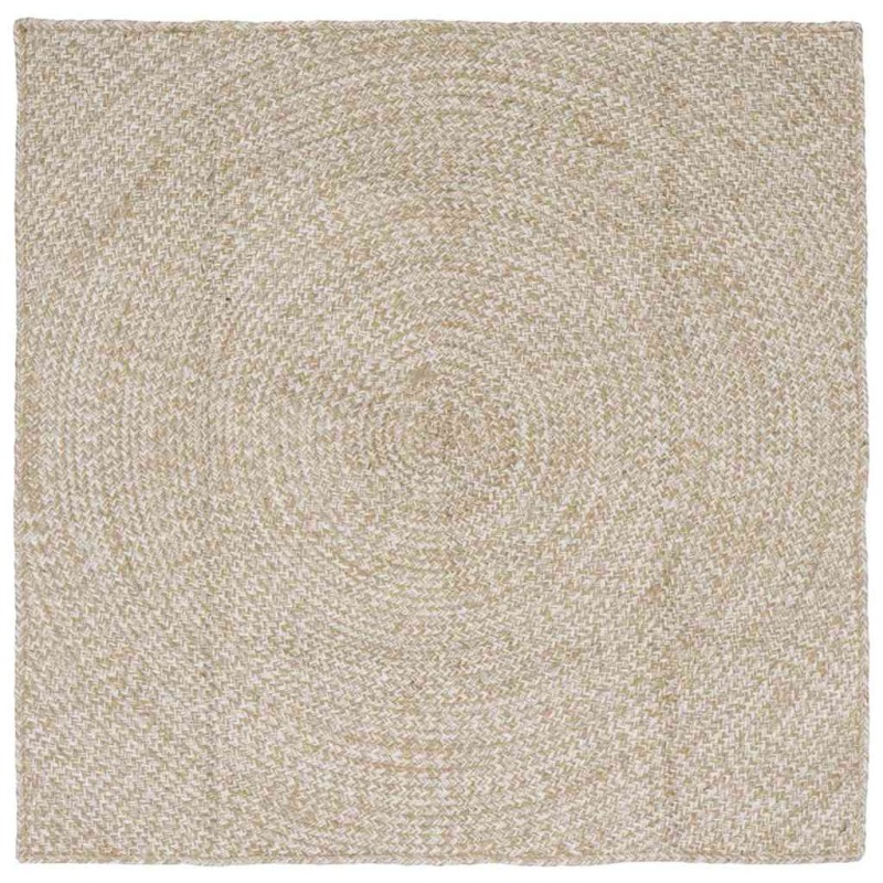 vidaXL Χαλιά χώρου Φυσικό και Λευκό 120 x 120 cm Γιούτα