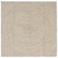 vidaXL Χαλιά χώρου Φυσικό και Λευκό 120 x 120 cm Γιούτα