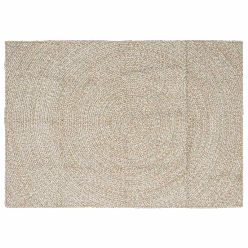 vidaXL Χαλιά χώρου Φυσικό και Λευκό 120 x 170 cm Γιούτα