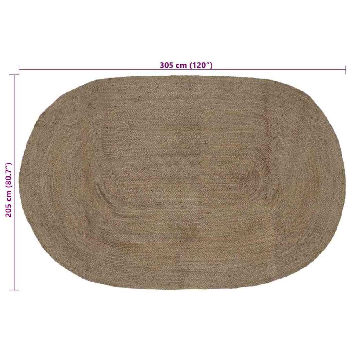 vidaXL Χαλιά χώρου Γκρι 205 x 305 εκ Γιούτα